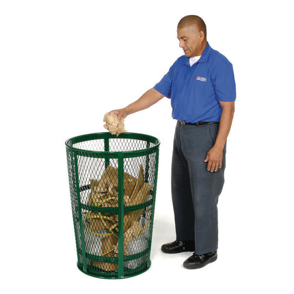 Steel Mesh Corrosion Resistant Trash Can, 48 gal, Green