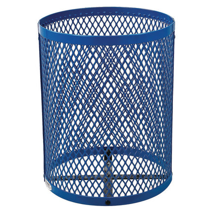 Outdoor Diamond Steel Trash Can, 36 gal, Blue