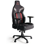 Python II Ergonomic Chair, Supports up to 300 lb, 18.88" to 22.83" Seat Height, Black Fabric Seat, Black/Red Fabric Back