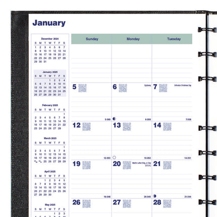 Plan and Link Monthly Planner, 9.25" x 7.25", Black Cover, 16-Months: Sept 2024 to Dec 2025