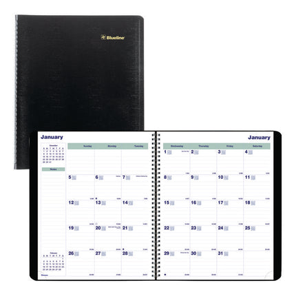 Plan and Link Monthly Planner, 11" x 9.06", Black Cover, 16-Months: Sept 2024 to Dec 2025