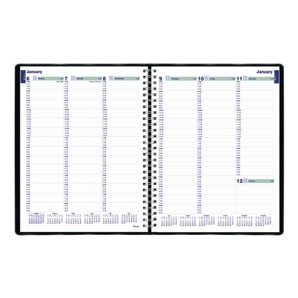 Plan and Link Weekly Appointment Planner, 11" x 9.06", Black Cover, 12-Month (Jan to Dec): 2025