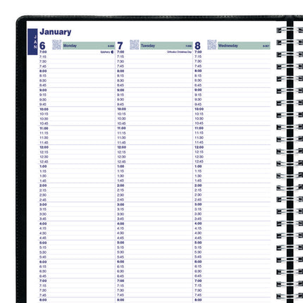 Plan and Link Weekly Appointment Planner, 11" x 9.06", Black Cover, 12-Month (Jan to Dec): 2025