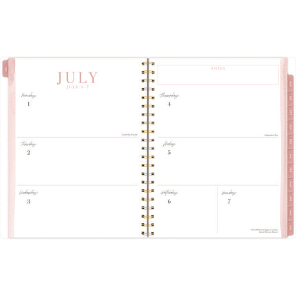 Leah Bisch Academic Year Weekly/Monthly Planner, Floral Artwork, 11" x 9.25", Multicolor Cover, 12-Month: July 2024-June 2025