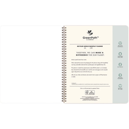 GreenPath Academic Year Weekly/Monthly Planner, Floral Artwork, 11" x 9.38", Multicolor Cover, 12-Month: July 2024-June 2025