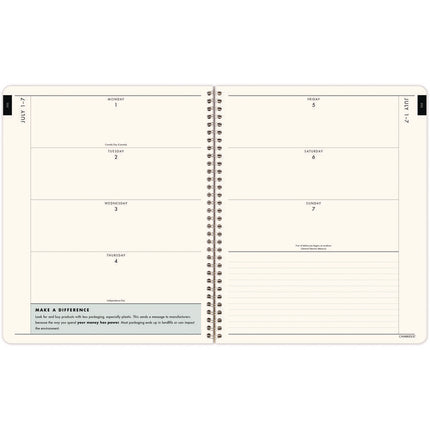 GreenPath Academic Year Weekly/Monthly Planner, Floral Artwork, 11" x 9.38", Multicolor Cover, 12-Month: July 2024-June 2025