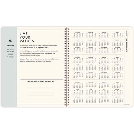 GreenPath Academic Year Weekly/Monthly Planner, Floral Artwork, 11" x 9.38", Multicolor Cover, 12-Month: July 2024-June 2025