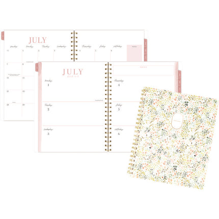 Leah Bisch Academic Year Weekly/Monthly Planner, Floral Artwork, 11" x 9.25", Multicolor Cover, 12-Month: July 2024-June 2025