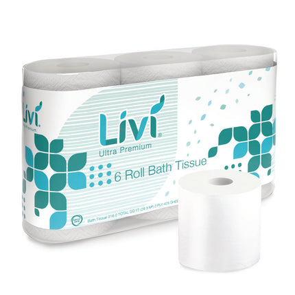 Bath Tissue, 2-Ply, White, 425 Sheets, 36 Rolls/Carton