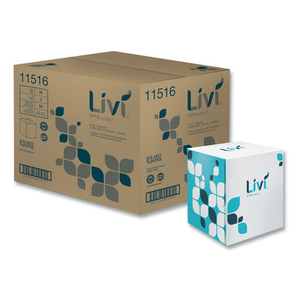 Cube Facial Tissue, 2-Ply, White, 90 Sheets/Box, 36 Boxes/Carton