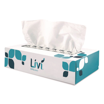 Flat Box Facial Tissue, 2-Ply, White, 100 Sheets/Box, 30 Boxes/Carton