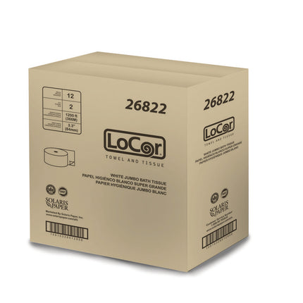 Jumbo Bath Tissue, 2-Ply, White, 3.3 x 1,200 ft, 12/Carton