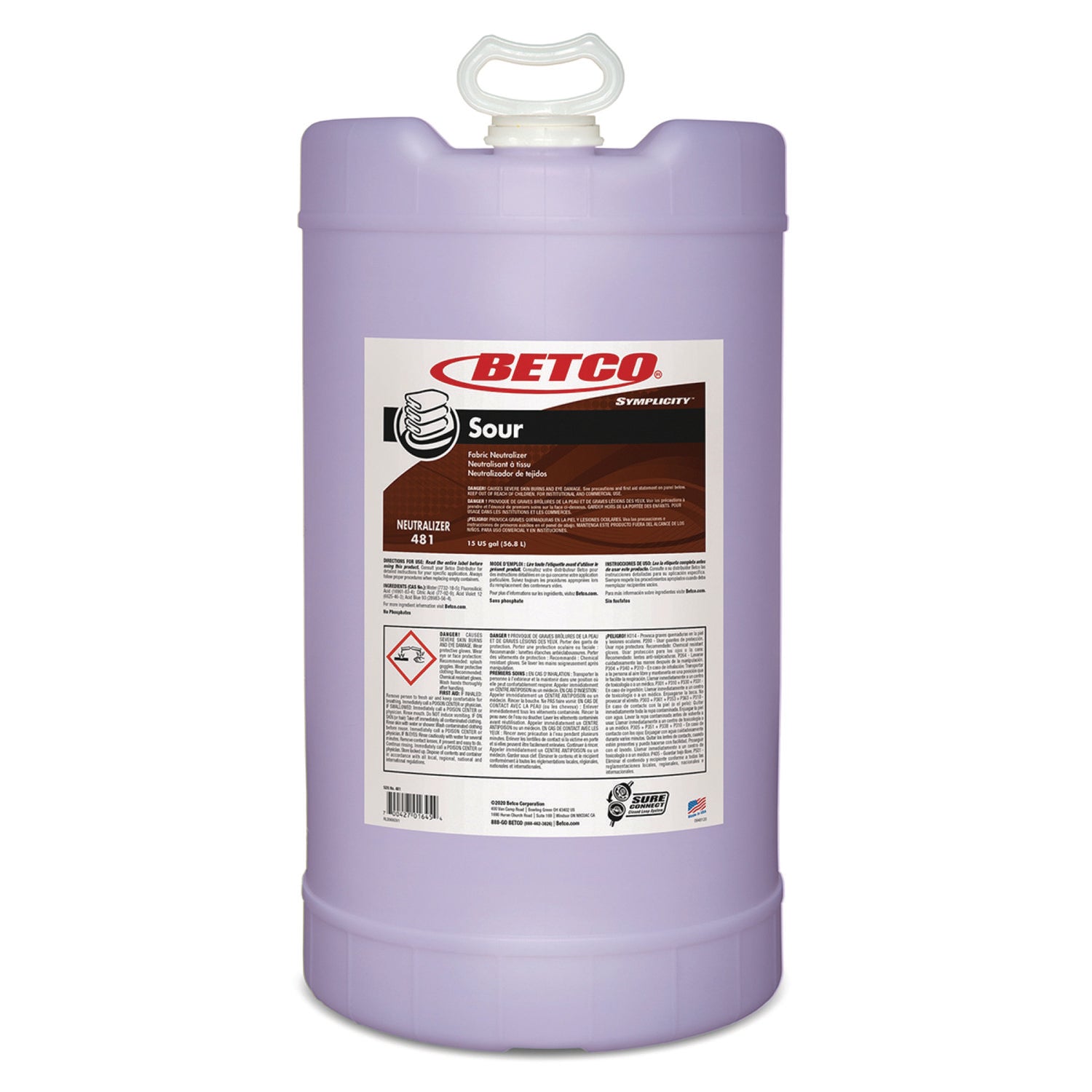 Symplicity Sour Fabric Neutralizer, 15 gal Drum