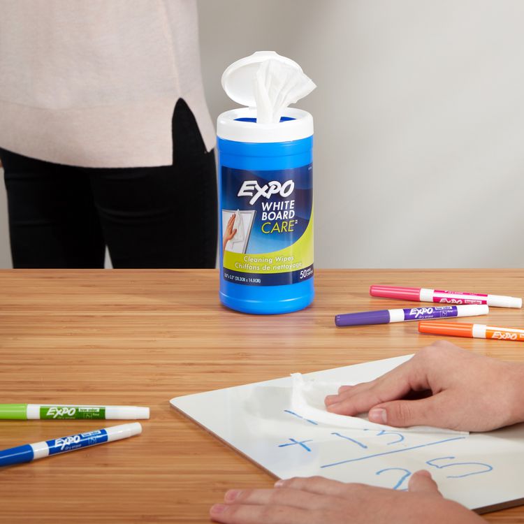 Dry-Erase Board-Cleaning Wet Wipes, 6 X 9, 50/container