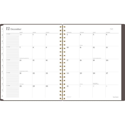 Workstyle Monthly Poly Planner, Geometric Artwork, 11 x 8.5, Java Brown/Gold Cover, 12-Month (Jan to Dec): 2025