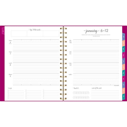 Harmony Weekly/Monthly Poly Planner, 8.88 x 7.69, Purple/Gold Cover, 13-Month (Jan to Jan): 2025 to 2026