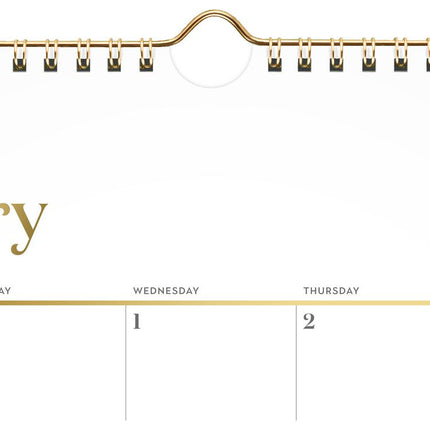 WorkStyle Monthly Wall Calendar, 15 x 12, White/Gold Sheets, 12-Month (Jan to Dec): 2025