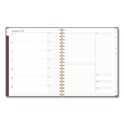 Workstyle Weekly/Monthly Planner, 11 x 9.38, Brown/Gold Cover, 12-Month (Jan to Dec): 2025