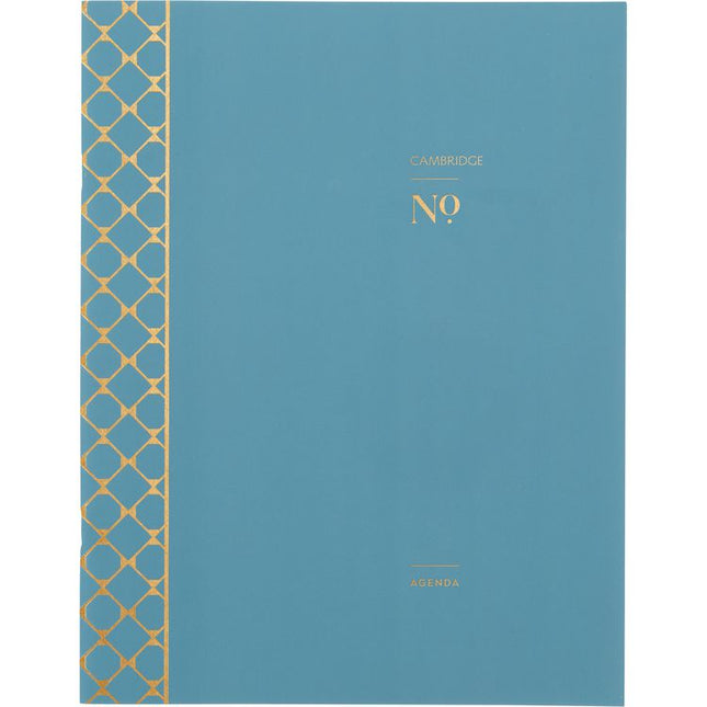 Workstyle Monthly Stitched Planner, Geometric Artwork, 11 x 8.5, Seaside Blue/Gold Cover, 12-Month (Jan to Dec): 2025