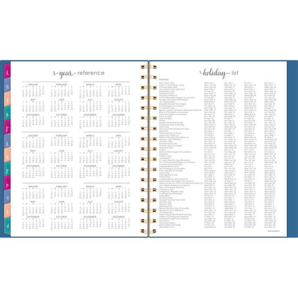 Harmony Weekly/Monthly Poly Planner, 8.88 x 7.69, Blue/Gold Cover, 13-Month (Jan to Jan): 2025 to 2026