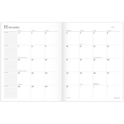 Workstyle Monthly Stitched Planner, Geometric Artwork, 11 x 8.5, Seaside Blue/Gold Cover, 12-Month (Jan to Dec): 2025