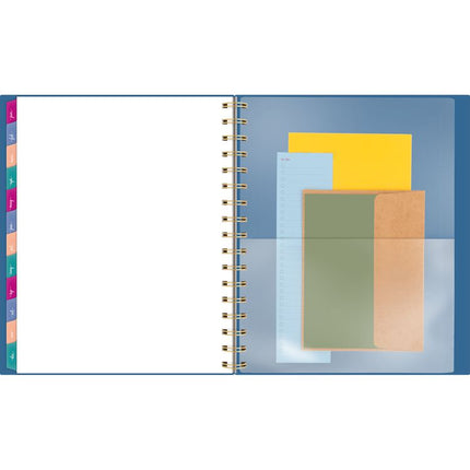 Harmony Weekly/Monthly Poly Planner, 8.88 x 7.69, Blue/Gold Cover, 13-Month (Jan to Jan): 2025 to 2026