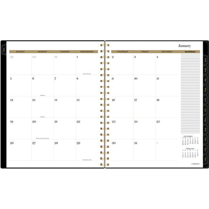 Radiate Weekly/Monthly Planner, Stylized Solar-Eclipse Artwork, 11 x 9.25, Black/Gold Cover, 12-Month (Jan to Dec): 2025