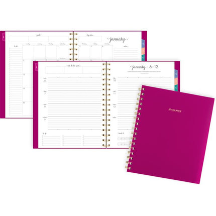 Harmony Weekly/Monthly Poly Planner, 8.88 x 7.69, Purple/Gold Cover, 13-Month (Jan to Jan): 2025 to 2026