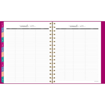 Harmony Weekly/Monthly Poly Planner, 8.88 x 7.69, Purple/Gold Cover, 13-Month (Jan to Jan): 2025 to 2026