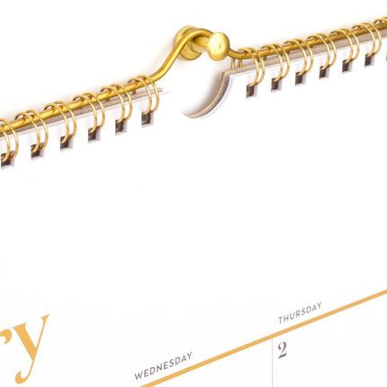 WorkStyle Monthly Wall Calendar, 15 x 12, White/Gold Sheets, 12-Month (Jan to Dec): 2025