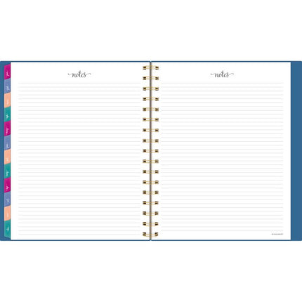 Harmony Weekly/Monthly Poly Planner, 8.88 x 7.69, Blue/Gold Cover, 13-Month (Jan to Jan): 2025 to 2026