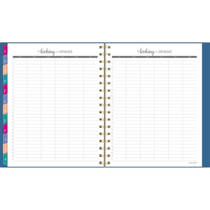 Harmony Weekly/Monthly Poly Planner, 8.88 x 7.69, Blue/Gold Cover, 13-Month (Jan to Jan): 2025 to 2026