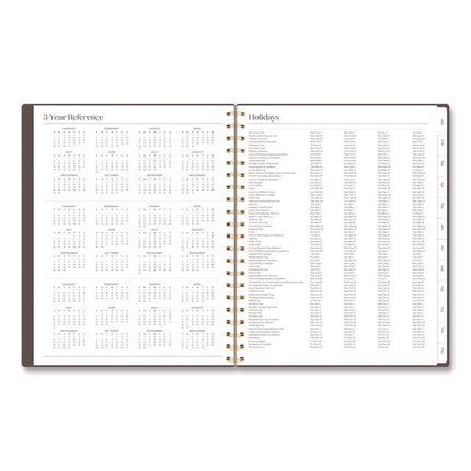 Workstyle Weekly/Monthly Planner, 11 x 9.38, Brown/Gold Cover, 12-Month (Jan to Dec): 2025