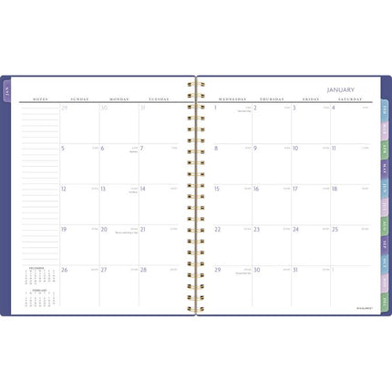 Badge Geo Weekly/Monthly Planner, 11 x 9.25, Purple/Gold Cover, 13-Month (Jan to Jan): 2025 to 2026