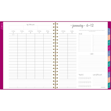 Harmony Weekly/Monthly Poly Planner, Weekly: Vertical Format, 11 x 9.38, Purple/Gold Cover, 13-Month (Jan to Jan): 2025-2026