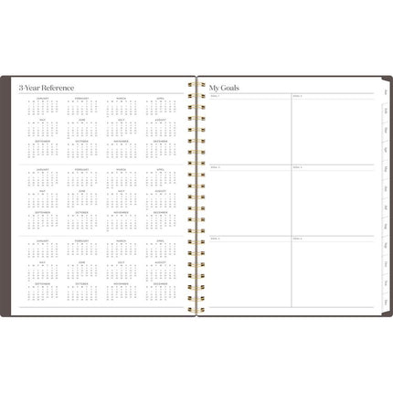 Workstyle Monthly Poly Planner, Geometric Artwork, 11 x 8.5, Java Brown/Gold Cover, 12-Month (Jan to Dec): 2025
