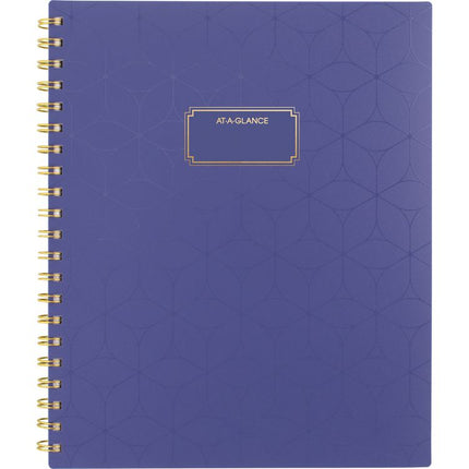 Badge Geo Weekly/Monthly Planner, 11 x 9.25, Purple/Gold Cover, 13-Month (Jan to Jan): 2025 to 2026