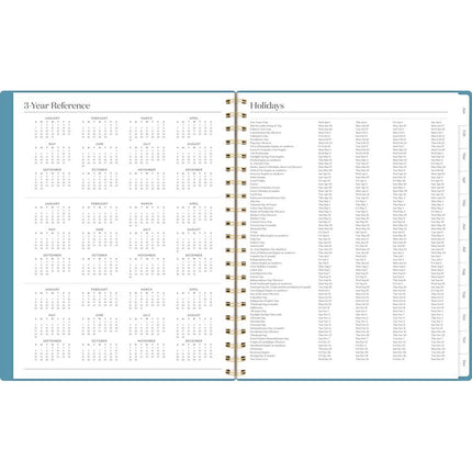 Workstyle Weekly/Monthly Planner, Geometric Artwork, 11 x 9.38, Blue/Gold Cover, 12-Month (Jan to Dec): 2025