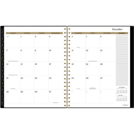 Radiate Weekly/Monthly Planner, Stylized Solar-Eclipse Artwork, 11 x 9.25, Black/Gold Cover, 12-Month (Jan to Dec): 2025