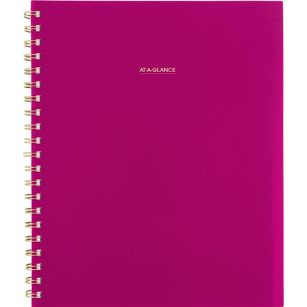 Harmony Weekly/Monthly Poly Planner, Weekly: Vertical Format, 11 x 9.38, Purple/Gold Cover, 13-Month (Jan to Jan): 2025-2026