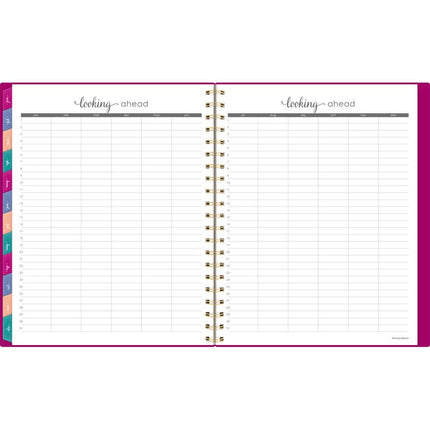 Harmony Weekly/Monthly Poly Planner, Weekly: Vertical Format, 11 x 9.38, Purple/Gold Cover, 13-Month (Jan to Jan): 2025-2026
