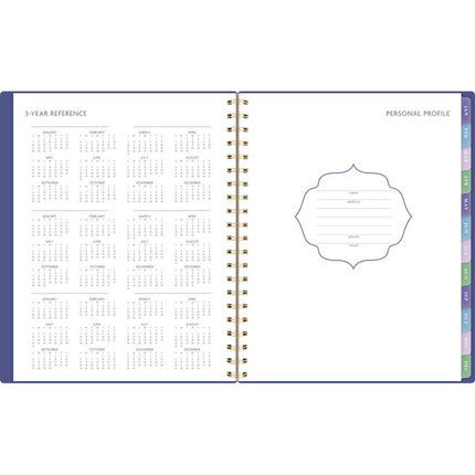 Badge Geo Weekly/Monthly Planner, 11 x 9.25, Purple/Gold Cover, 13-Month (Jan to Jan): 2025 to 2026