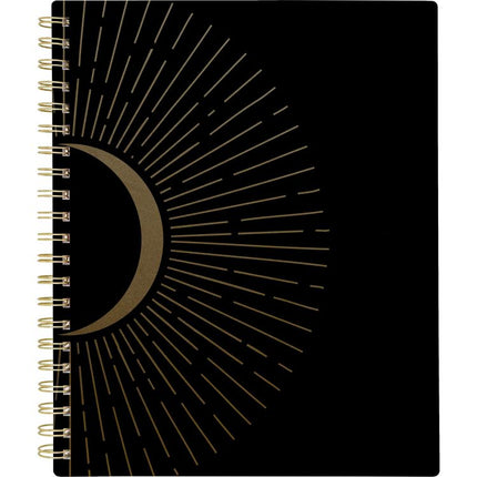 Radiate Weekly/Monthly Planner, Stylized Solar-Eclipse Artwork, 11 x 9.25, Black/Gold Cover, 12-Month (Jan to Dec): 2025