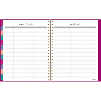 Harmony Weekly/Monthly Poly Planner, Weekly: Vertical Format, 11 x 9.38, Purple/Gold Cover, 13-Month (Jan to Jan): 2025-2026