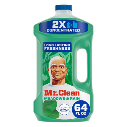 Multipurpose Cleaning Solution with Febreze, Meadows and Rain, 64 oz Bottle, 4/Carton