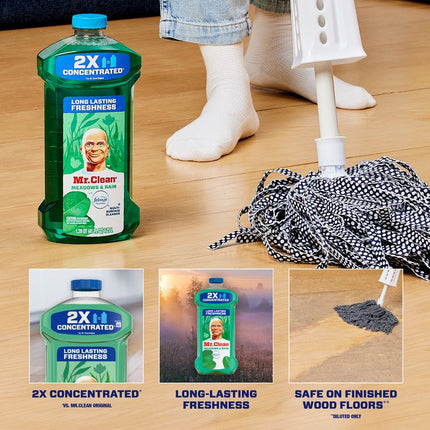Multipurpose Cleaning Solution with Febreze, Meadows and Rain, 64 oz Bottle, 4/Carton
