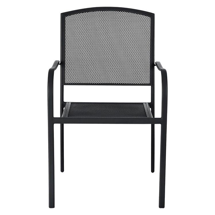 Interion Mesh Cafe Table and Chair Sets, Square, 36 x 36 x 29, Black Top, Black Base/Legs