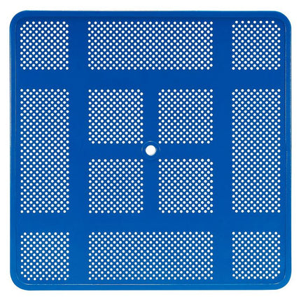 Perforated Steel Picnic Table, Square, 81 x 81 x 29.5, Blue Top, Blue Base/Legs