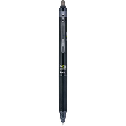 FriXion Synergy Clicker Erasable Gel Pen, Retractable, Extra-Fine 0.5 mm, Black Ink, Black/Smoke Barrel, Dozen
