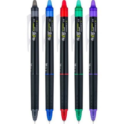 FriXion Synergy Clicker Erasable Gel Pen, Retractable, Extra-Fine 0.5 mm, Assorted Ink and Barrel Colors, 5/Pack